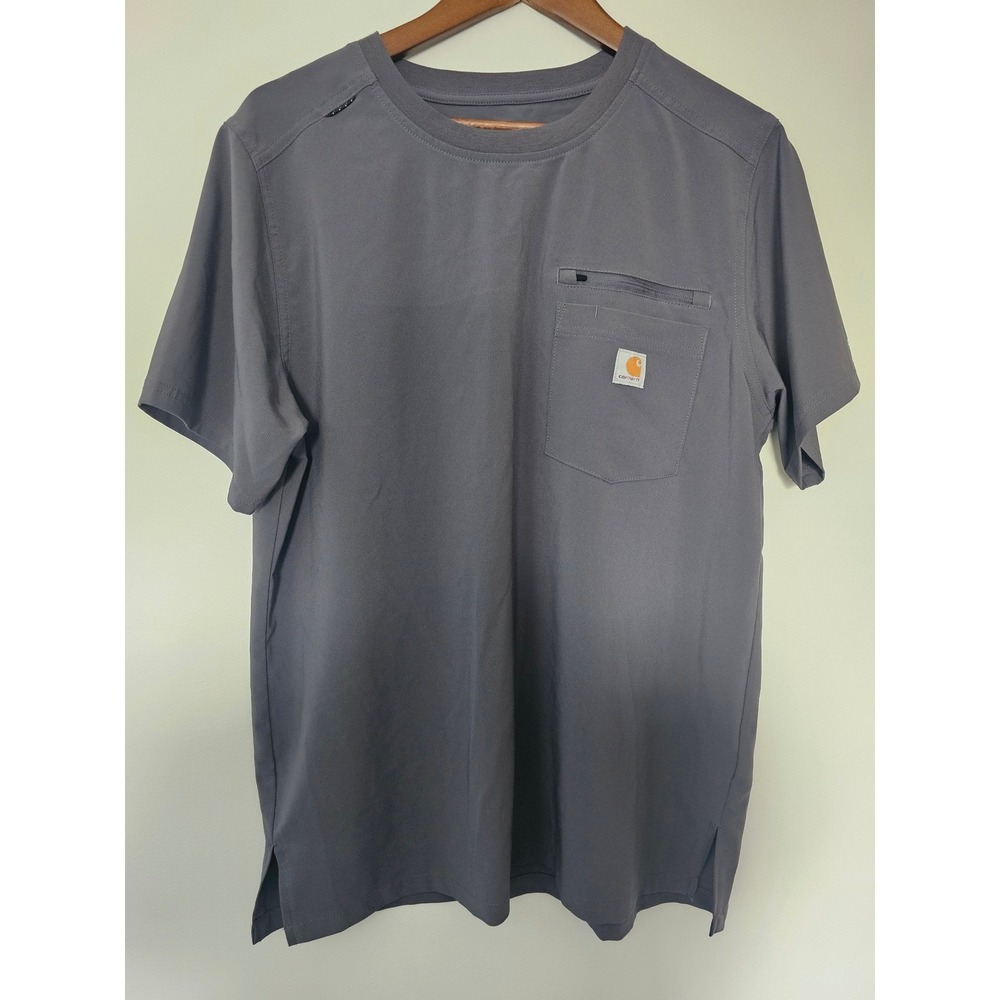[Workwear] Carhartt Force Scrub Top Mens Medium Gray Modern Fit C16510 Pocket